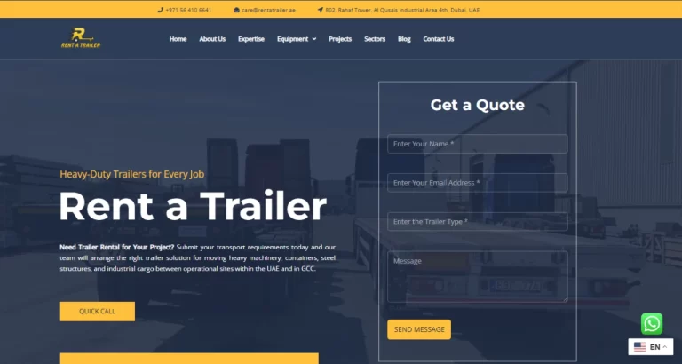 Rent a Trailer website